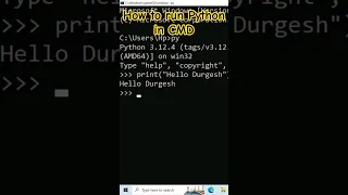 How to run Python in CMD