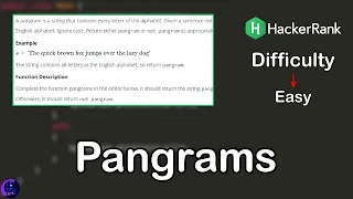 Pangrams Problem in Java Hacker Rank Interview Preparation 1 Month Preparation Kit
