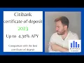 Citibank certificate of deposit review 2023 interest rate fees terms and requirements