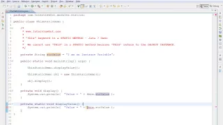 JAVA WHY CANT WE USE THIS KEYWORD IN A STATIC METHOD DEMO
