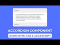 Frontend Machine Coding Interview Accordion Component HTML CSS Javascript