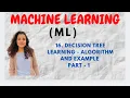 Decision Tree Learning - Example and Algorithm Part-1 ML