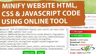 How to Minify Website Html CSS JavaScript Code using Online Tool Compress Code