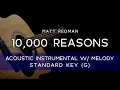 Matt Redman - 10,000 Reasons (Acoustic Karaoke/Instrumental with Melody) [ORIGINAL KEY - G]