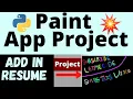 Paint App in Python Python Project to add in Resume Best Python Projects for Free
