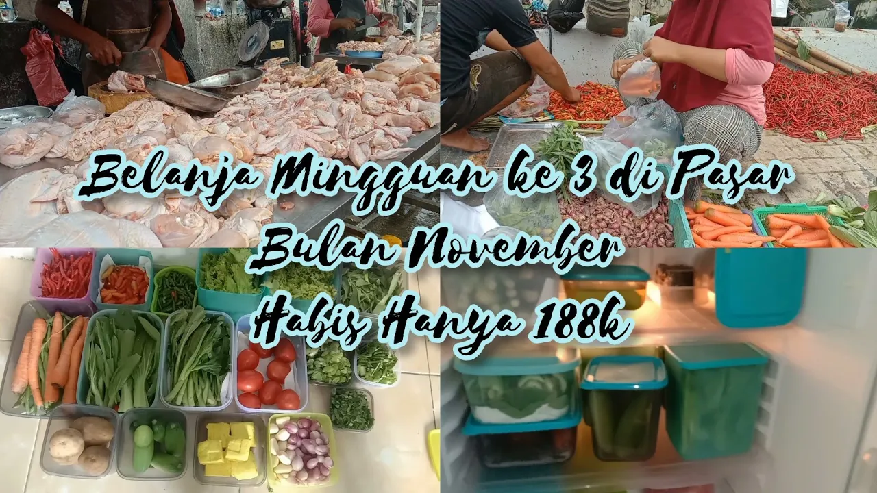 BELANJA MINGGUAN KE 3 DI PASAR | LANGSUNG FOODPREP | ALHAMDULILLAH STOK AMAN #irt #dapurminimalis