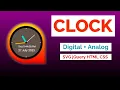 Amazing Digital Analog Clock using SVG HTML CSS jQuery SVG Clock SVG Graphics