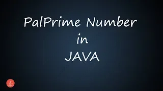 PalPrime Number in Java Bluejcode