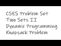 CSES Problem Set Two Sets II Dynamic Programming Knapsack Problem