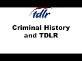 Criminal History and TDLR Introduction