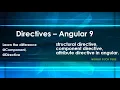 Directives in Angular Applications Types of Directives in Angular Directive Component angular