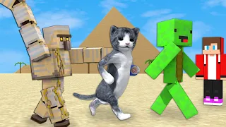 Cat meets JJ and Mikey - Minecraft animation