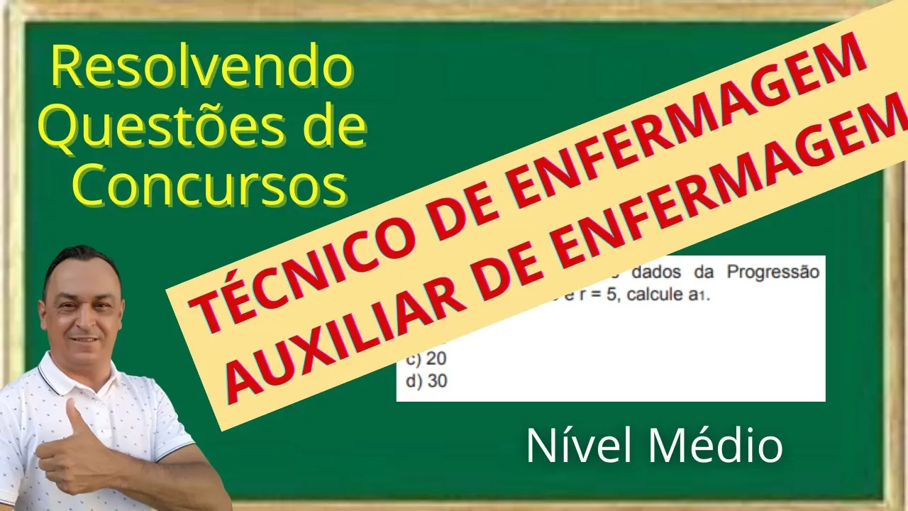 Questões de Concursos. ENFERMAGEM. Nível Médio. MATEMÁTICA E RACIOCÍNIO LÓGICO.