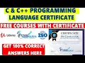 C PROGRAMMING LANGUAGE FREE CERTIFICATE - 100 CORRECT ANSWER FREE ONLINE COURSES