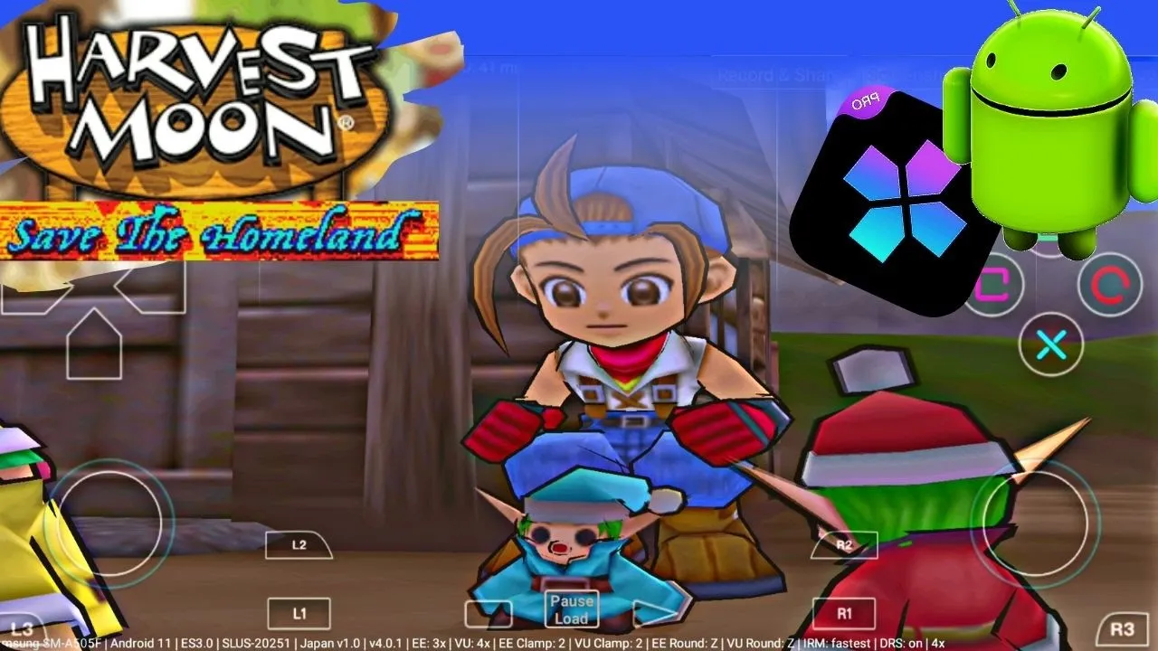 Play Harvest Moon Save The Homeland PS2 Emulator  Damon PS2 PRO - Harvest Moon Android Gameplay 2021