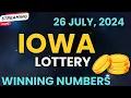 Iowa Midday Lottery Results For - 26 Jul 2024