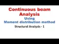 Continuous beam analysis using Moment distribution method