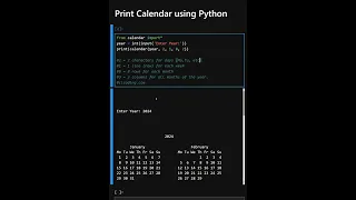Print Calendar using Python