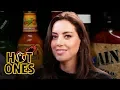 Download Aubrey Plaza Snorts Milk While Eating Spicy Wings | Hot Ones mp4 3gp mp3 videos - waplic