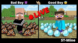 Good Boy 😇 VS 😈 Bad Boy. NEW LIVE #minecraftanimation #shorts @ST-Mine