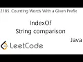 LeetCode 2185 Counting Words With a Given Prefix String Comparison IndexOf Java