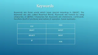 Qbasic Tutorial - Keyword and Syntax