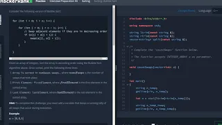 HackerRank Interview Prep - Problem 15 Sorting Bubble Sort