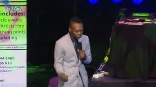 smokey nyembe at carnival city for rock the mother tongue pride comedy show