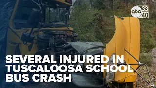 Several children bus driver injured in school bus crash in Tuscaloosa