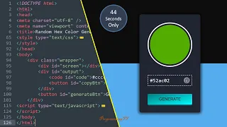 Random hex color code generator in javascript JavaScript projects for beginners ProgrammingTT