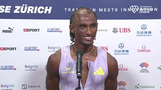 Alison dos Santos 45 80 Hurdles World Record in Zurich