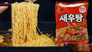 새우탕면 라면 먹방ASMR MUKBANG SPICY FIRE NOODLES ラーメン eating sounds