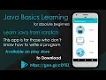 Java Basics Learning for Absolute Beginners App Intro Developed by Awwalsoft