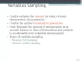 Variables Sampling in Auditing