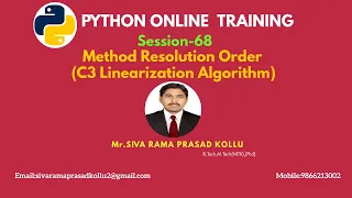 Python Session 68 Method Resolution Order C3 Linearization Algorithm Mr SIVA RAMA PRASAD KOLLU