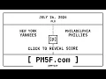 New York Yankees NYY Philadelphia Phillies PHI MLB Final Box Score JULY 26 2026