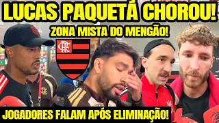LUCAS PAQUETÁ CHOROU! VEJA O QUE OS JOGADORES DO FLAMENGO FALARAM APÓS ELIMINAÇÃO! ZONA MISTA! E+