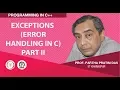 Exceptions Error Handling in C Part II Lecture 53