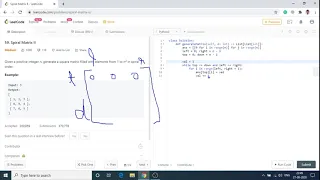 Spiral Matrix II Leetcode Solution Python