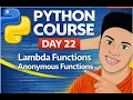 Python Day 22 Lambda Functions in Python Telugu Anonymous Functions Explained with Examples