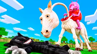 PEPPA.EXE e CREEPY HORSE vs CARTOON CAT no Minecraft