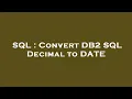 SQL Convert DB2 SQL Decimal to DATE