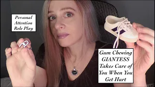 ASMR Gum Chewing GIANTESS Takes Care Of You When You Get Hurt Personal Attention Whispered 