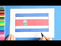 How to draw the National Flag of Costa Rica