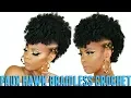 YES BRAIDLESS CROCHET NO CORNROWS CURLY CROCHET FAUX HAWK TUTORIAL NATURAL HAIR TASTEPINK