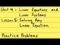 8th Grade Illustrative Mathematics Gr 8 U4 Lesson 5 Practice Problems