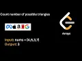 Count the number of possible triangles Interview Arrays Hindi