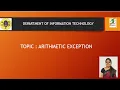 ARITHMETIC EXCEPTION OBJECT ORIENTED PROGRAMMING SNS INSTITUTIONS