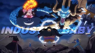 one piece amv episode 1017 luffy vs kaido u0026 bigmom lil nas x katy perry industry baby vs e t