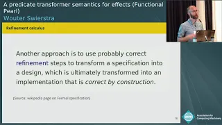 A predicate transformer semantics for effects Functional Pearl